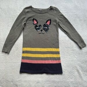 Gymboree Sweater Dress with Sequins French Bulldog Size 5 6